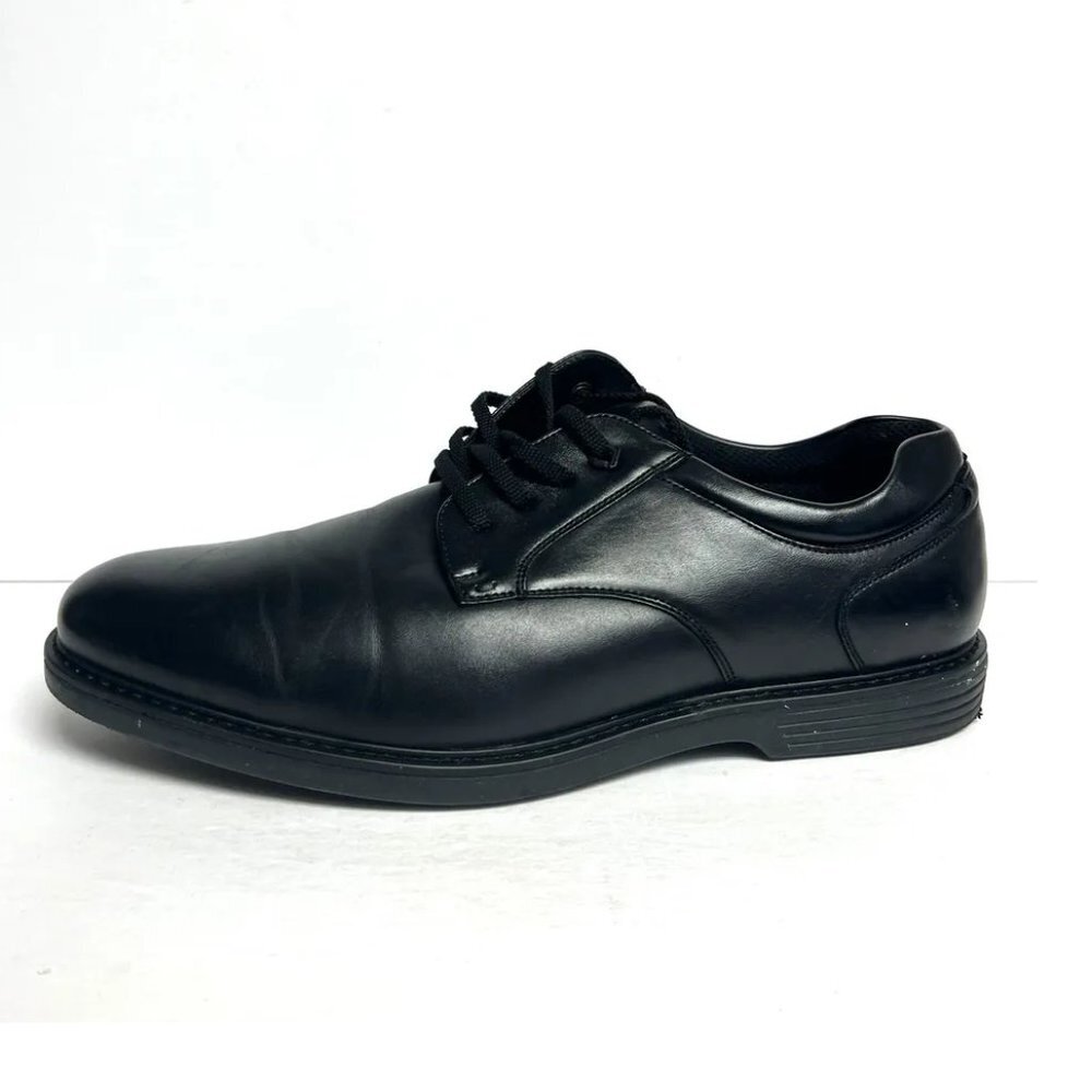 Nunn Bush Mens Wade Work Plain Toe Oxford Black 12 M